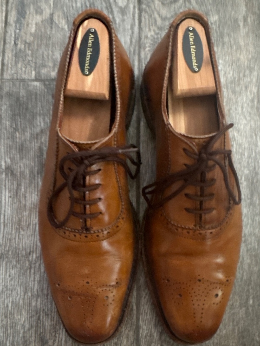 Allen Edmonds Cornwallis Walnut Dress Shoes Size 9.5 B Leather - Picture 3 of 6
